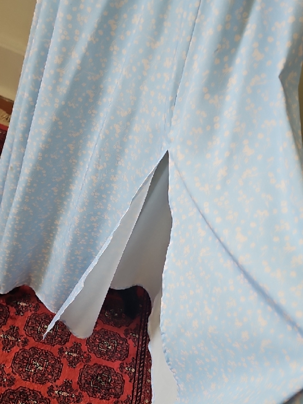 Amazon Light Blue Maxi Dress with Puff Sleeves - Picture 6 of 10